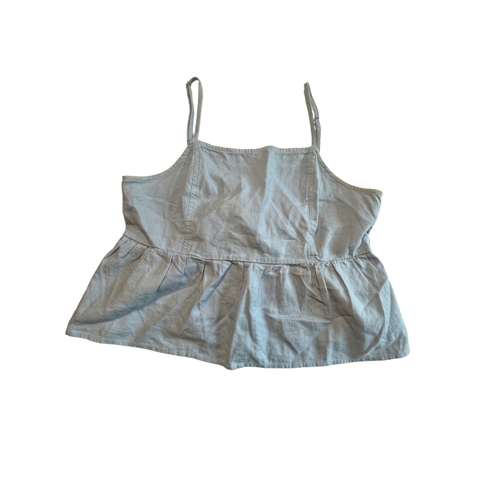 LA Hearts PacSun Blue Chambray Peplum Tie Back‎ Babydoll Cami Tank Top M